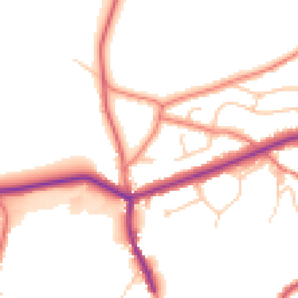 Daytime road noise heatmap for OL4 4DX