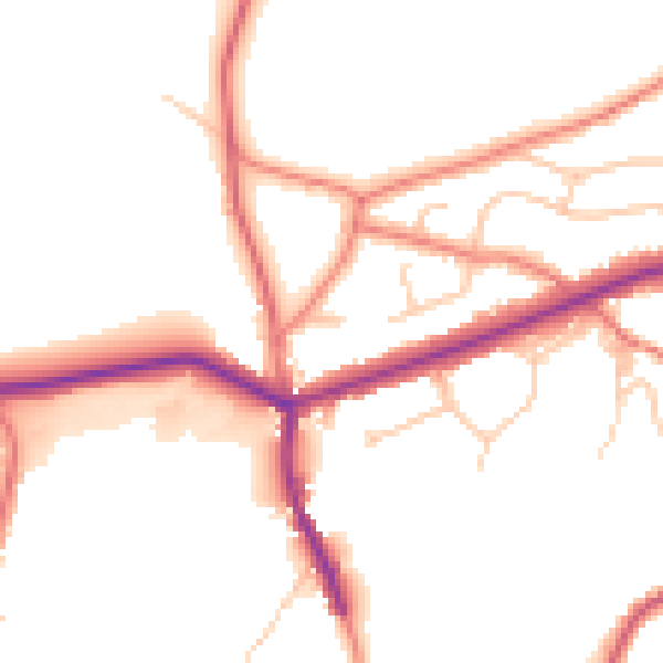 Daytime road noise heatmap for OL4 4DY