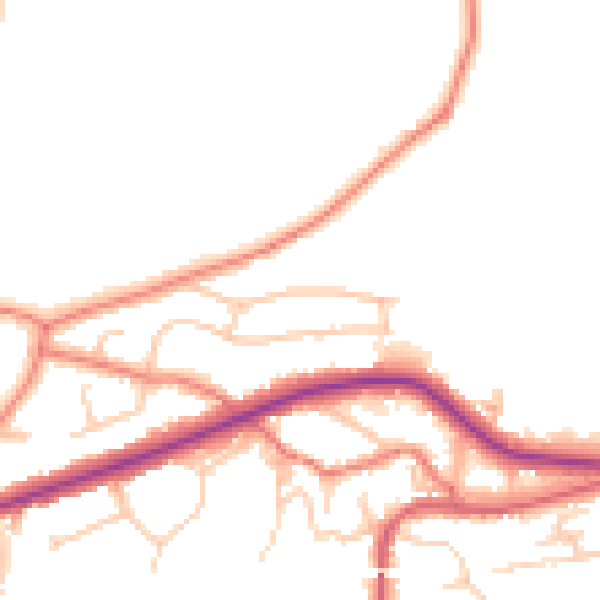 Daytime road noise heatmap for OL4 4ED