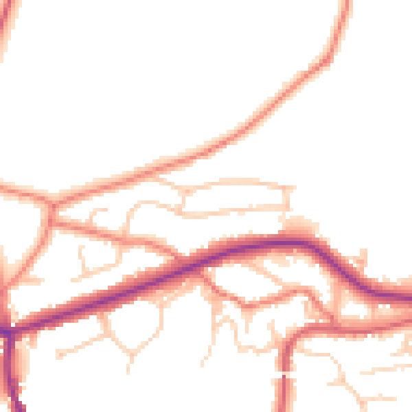 Daytime road noise heatmap for OL4 4EE