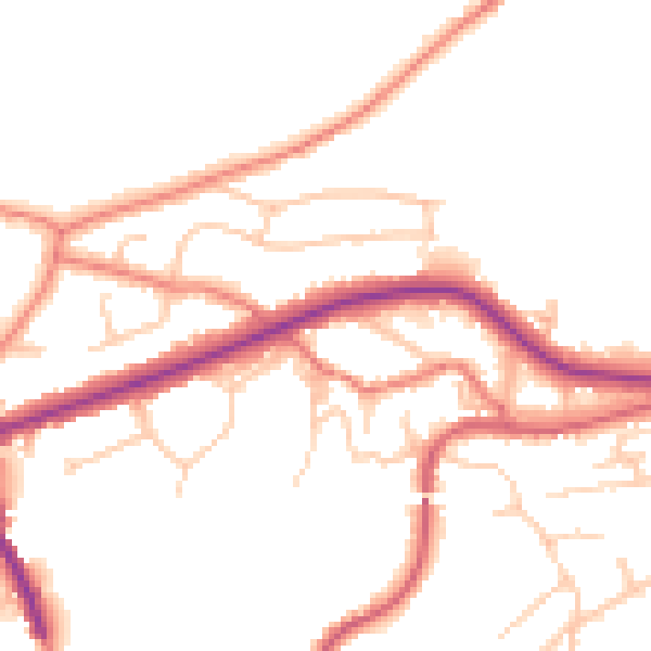 Daytime road noise heatmap for OL4 4EH
