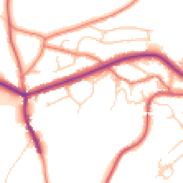 Daytime road noise heatmap for OL4 4EN