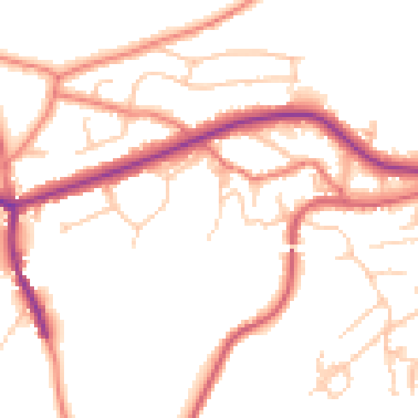 Daytime road noise heatmap for OL4 4EP