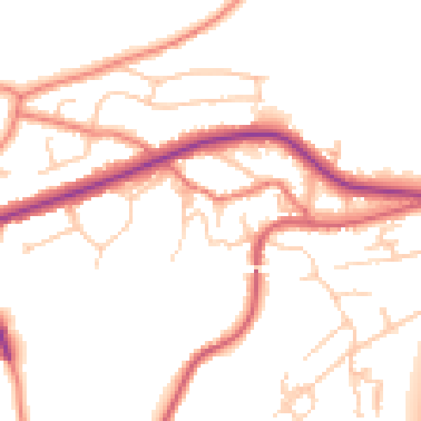 Daytime road noise heatmap for OL4 4ES