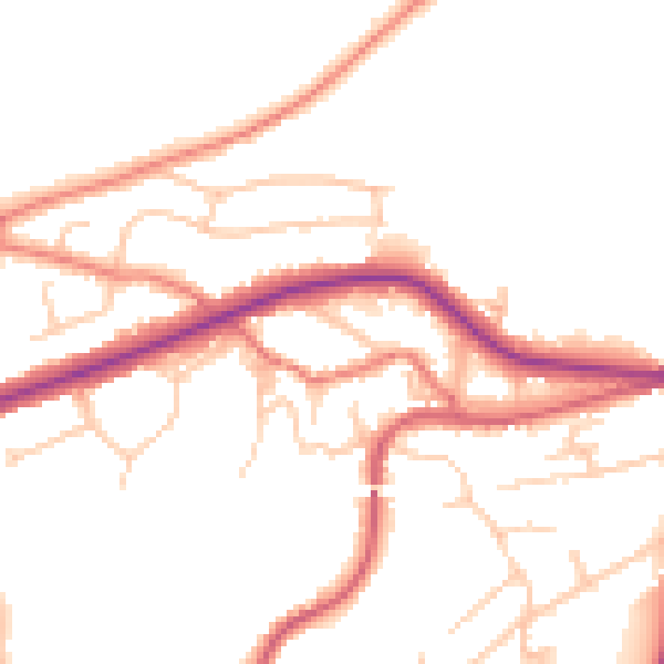 Daytime road noise heatmap for OL4 4ET