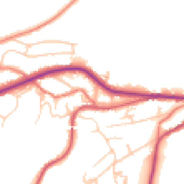 Daytime road noise heatmap for OL4 4EU