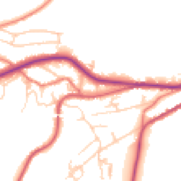Daytime road noise heatmap for OL4 4EX