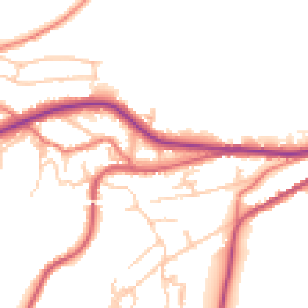 Daytime road noise heatmap for OL4 4EY