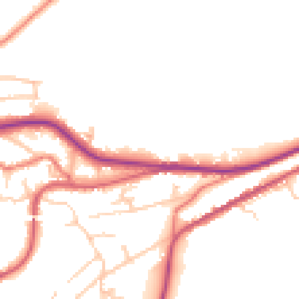 Daytime road noise heatmap for OL4 4GH