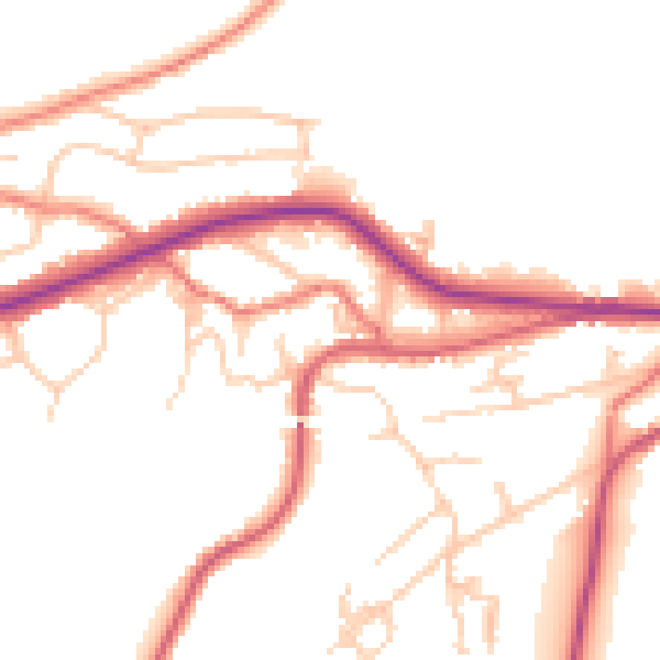 Daytime road noise heatmap for OL4 4HF