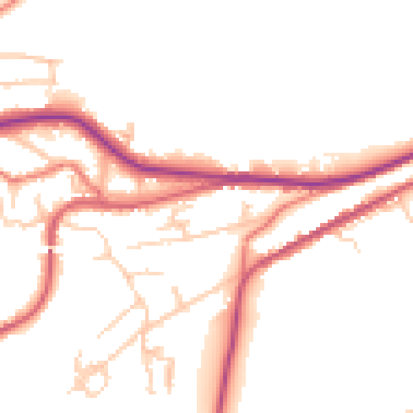 Daytime road noise heatmap for OL4 4HH