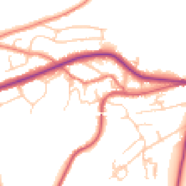 Daytime road noise heatmap for OL4 4HR