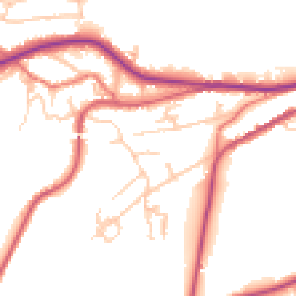 Daytime road noise heatmap for OL4 4HS