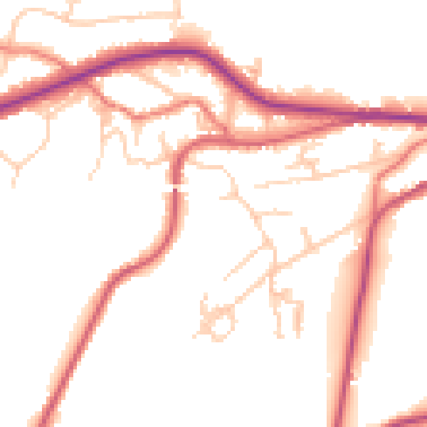 Daytime road noise heatmap for OL4 4HW