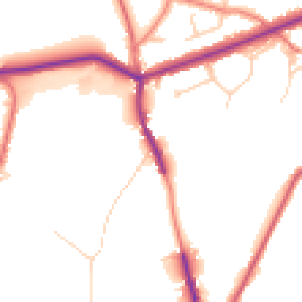 Daytime road noise heatmap for OL4 4JL