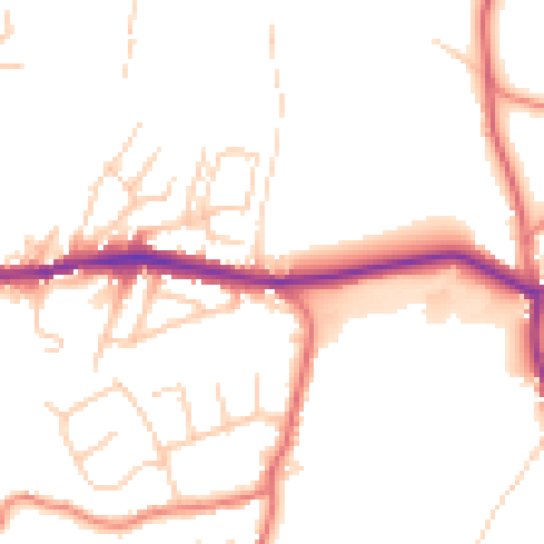 Daytime road noise heatmap for OL4 4JS