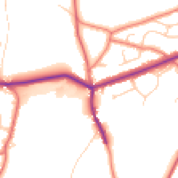 Daytime road noise heatmap for OL4 4JZ