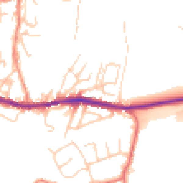 Daytime road noise heatmap for OL4 4LD