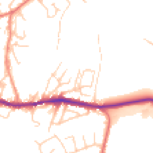 Daytime road noise heatmap for OL4 4LE