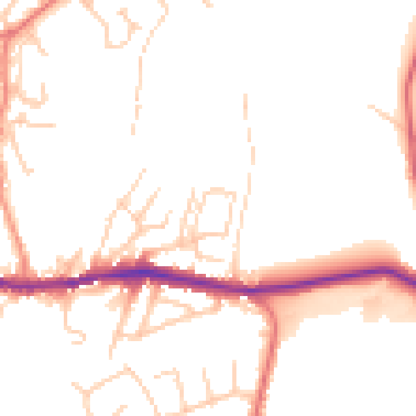 Daytime road noise heatmap for OL4 4LH