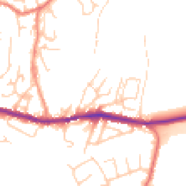 Daytime road noise heatmap for OL4 4LW
