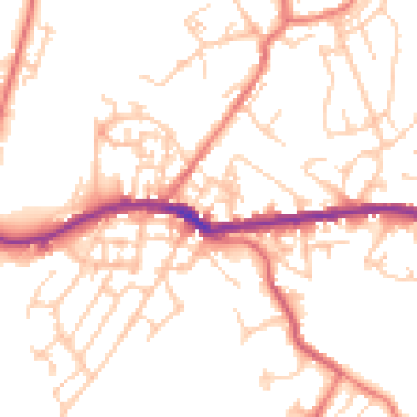 Daytime road noise heatmap for OL4 4LX
