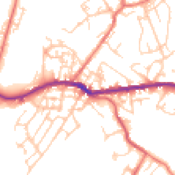 Daytime road noise heatmap for OL4 4LY