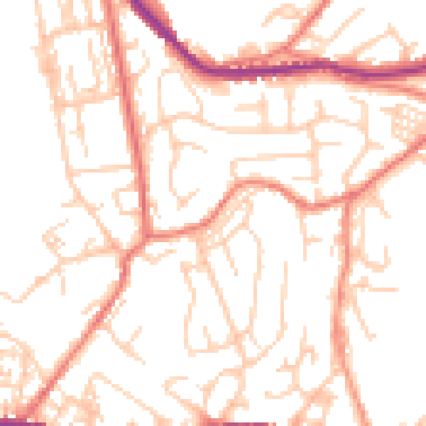 Daytime road noise heatmap for OL4 4NN