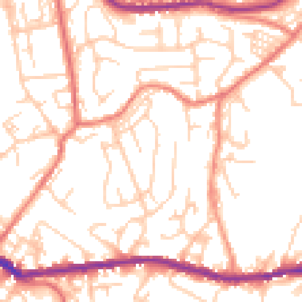 Daytime road noise heatmap for OL4 4NR