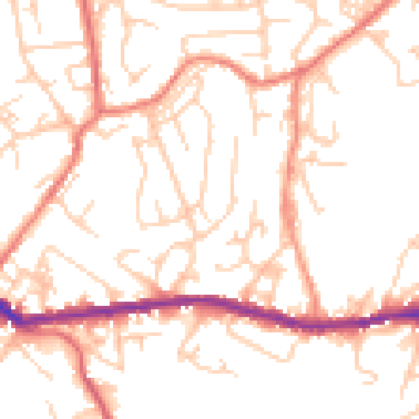 Daytime road noise heatmap for OL4 4NS