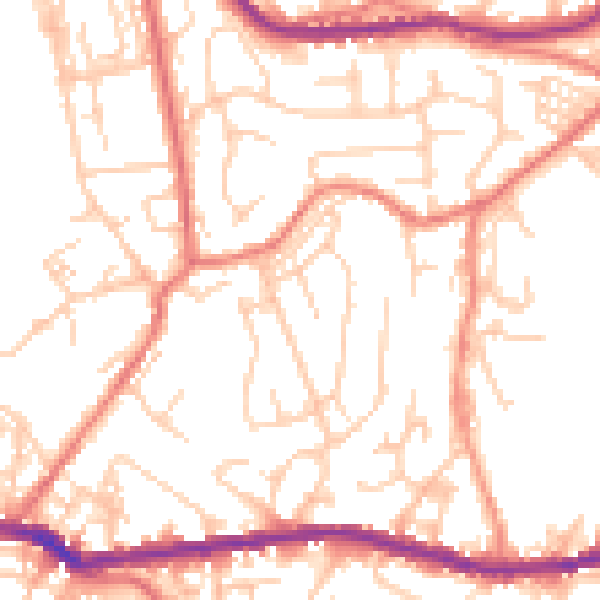 Daytime road noise heatmap for OL4 4NT