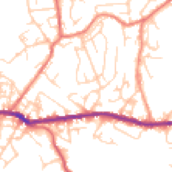 Daytime road noise heatmap for OL4 4NY