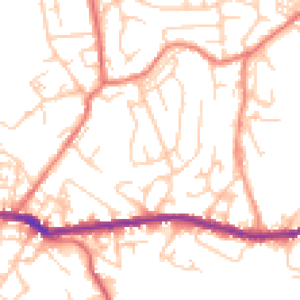 Daytime road noise heatmap for OL4 4NZ