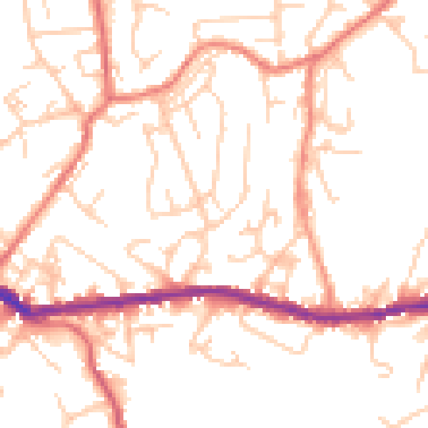 Daytime road noise heatmap for OL4 4PA