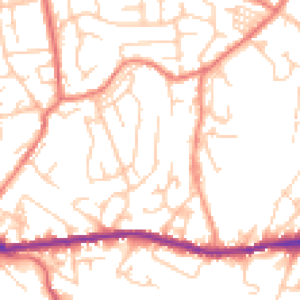 Daytime road noise heatmap for OL4 4PB