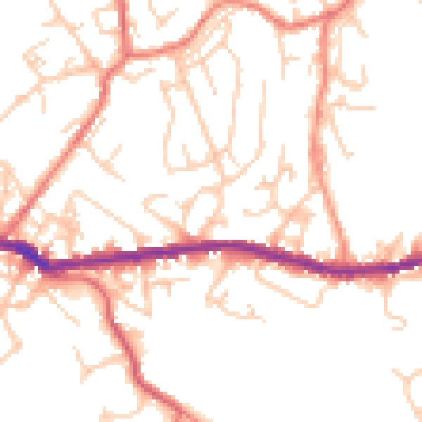 Daytime road noise heatmap for OL4 4PE