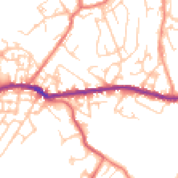 Daytime road noise heatmap for OL4 4PH