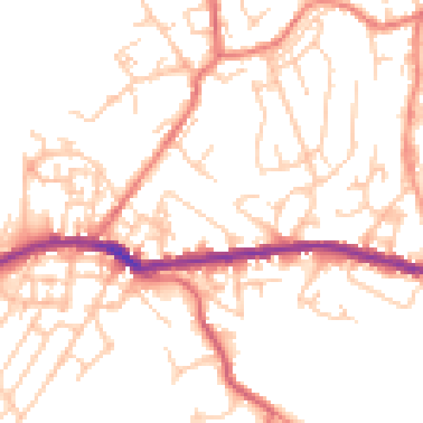 Daytime road noise heatmap for OL4 4PR