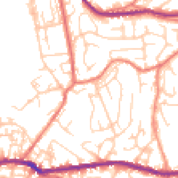 Daytime road noise heatmap for OL4 4PS
