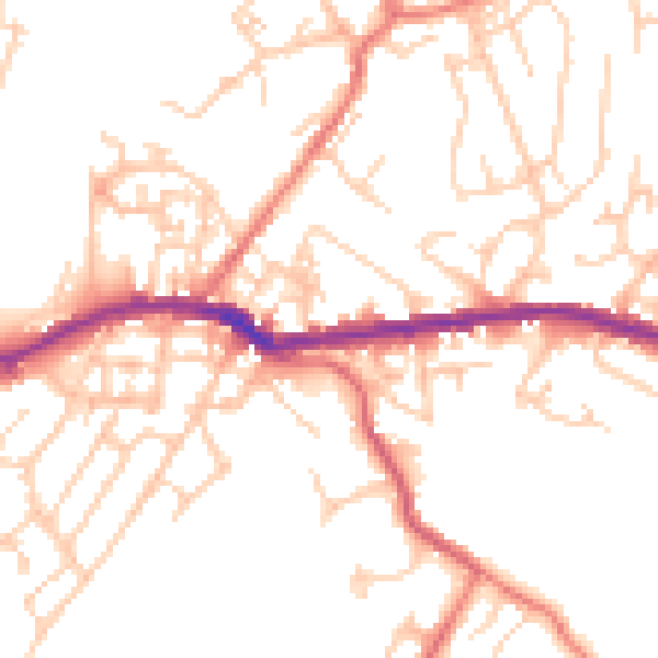 Daytime road noise heatmap for OL4 4PW
