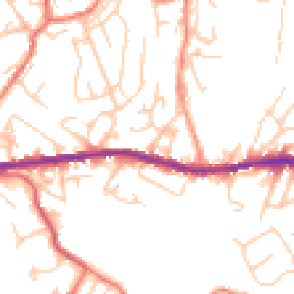 Daytime road noise heatmap for OL4 4PZ