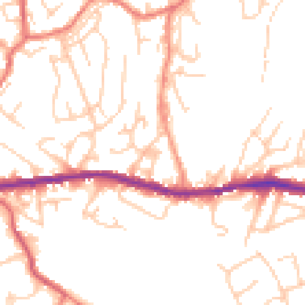 Daytime road noise heatmap for OL4 4QE