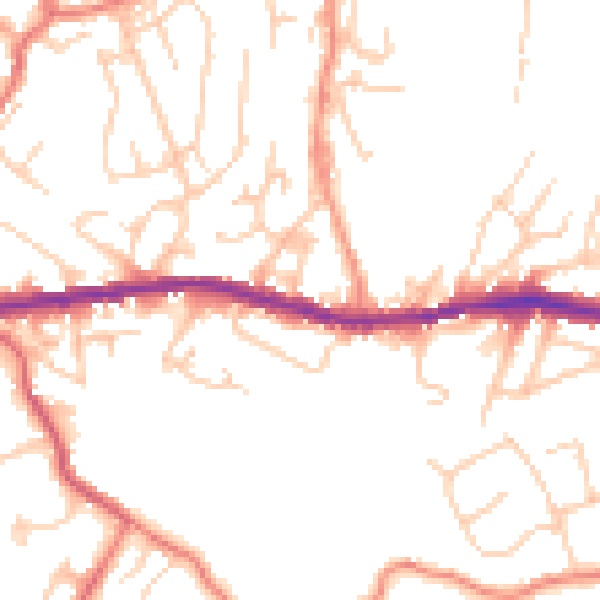 Daytime road noise heatmap for OL4 4QJ