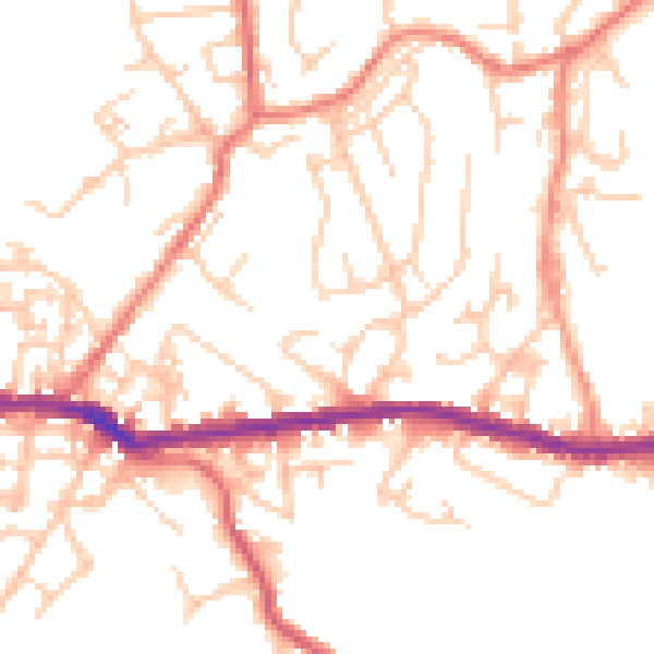Daytime road noise heatmap for OL4 4QN