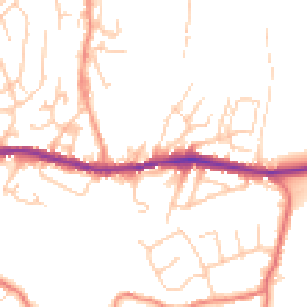 Daytime road noise heatmap for OL4 4QW