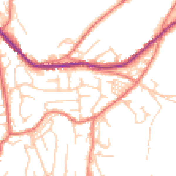 Daytime road noise heatmap for OL4 4RL
