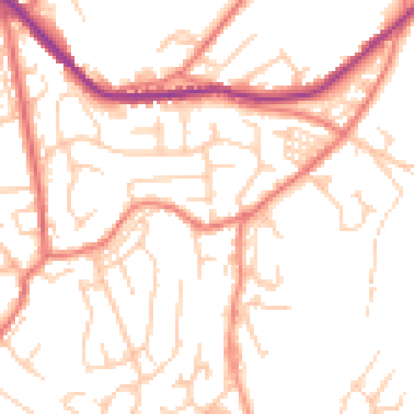 Daytime road noise heatmap for OL4 4RP