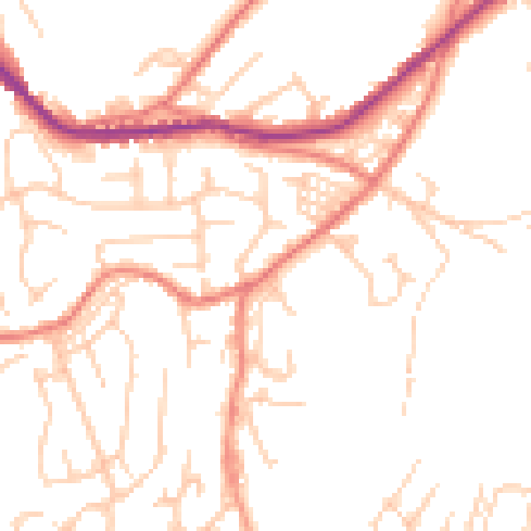 Daytime road noise heatmap for OL4 4RQ