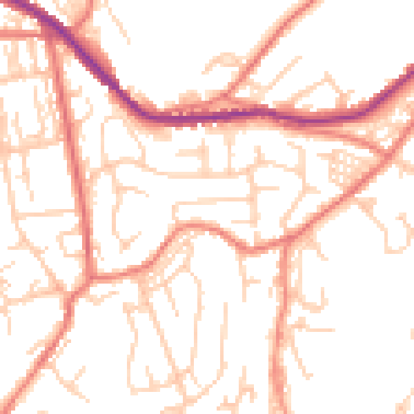Daytime road noise heatmap for OL4 4RR