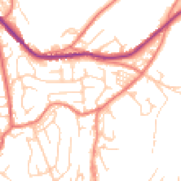 Daytime road noise heatmap for OL4 4RW